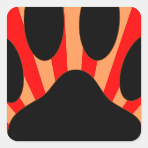 Sticker Carré Empreinte de patte de chien radiant