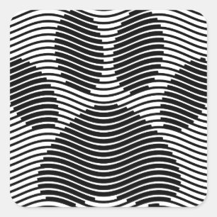 Sticker Carré Empreinte de patte De Chien Sur Les Vagues Noires 