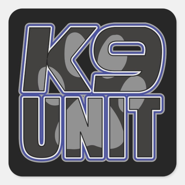 Sticker Carré Empreinte de patte de l'unité K9 de la police (Devant)