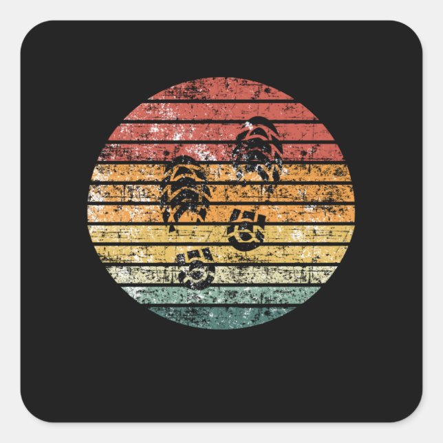 Sticker Carré Empreinte de Randonnée (Devant)