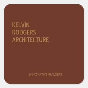 Sticker Carré Empreinte dorée tendue brun