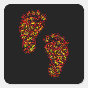 Sticker Carré Empreintes bébé