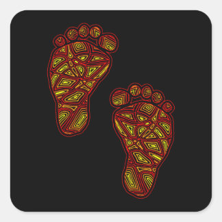 Sticker Carré Empreintes bébé