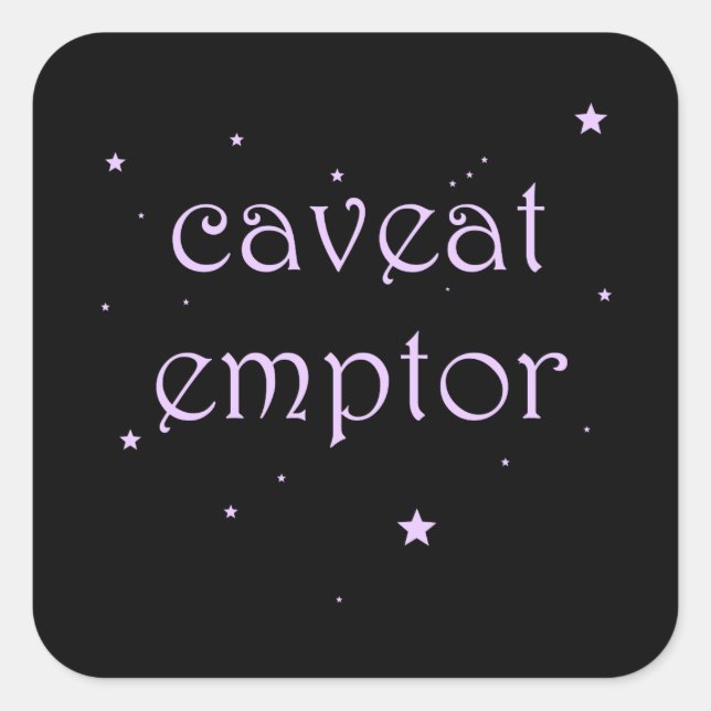 Sticker Carré Emptor Caveat - Carpe Diem (Devant)