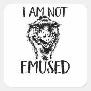 Sticker Carré Emu Bird Tread Bird Australie Love Emu