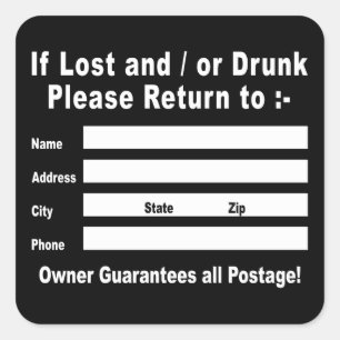 Sticker Carré En cas de perte et/ou d'épuisement Revenir à