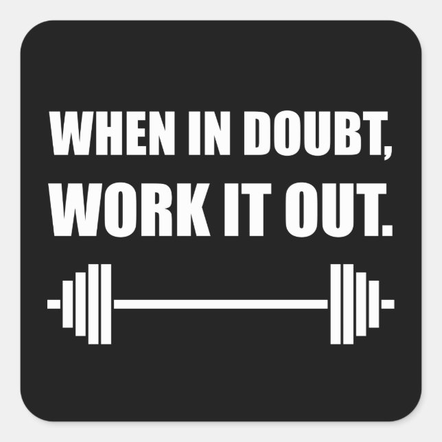 Sticker Carré En Doute, Travaillez Avec Vous. (Devant)