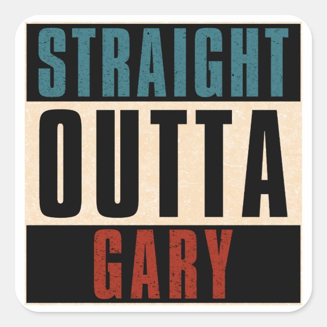 Sticker Carré En face de Gary Indiana IN (Devant)