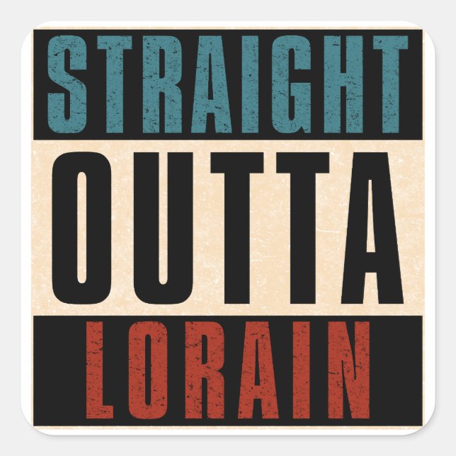 Sticker Carré En face de Lorain Ohio OH (Devant)