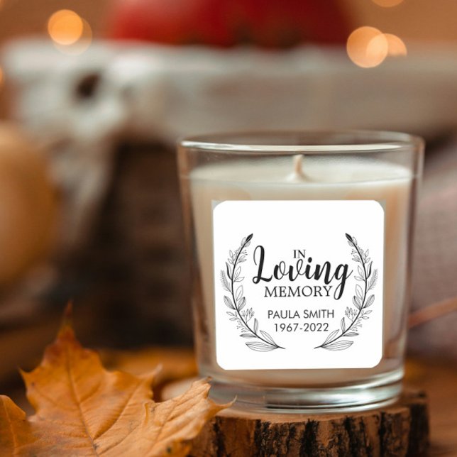 Sticker Carré En mémoire de Cadeau de funérailles En souvenir ai (Créateur téléchargé)