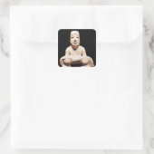 Sticker Carré En tailleur chiffre tenant un bébé, Olmec (Sac)