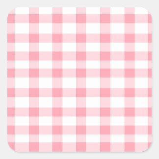 Sticker Carré En vichy rose