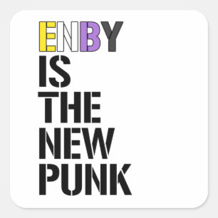 Sticker Carré Enby est le nouveau punk