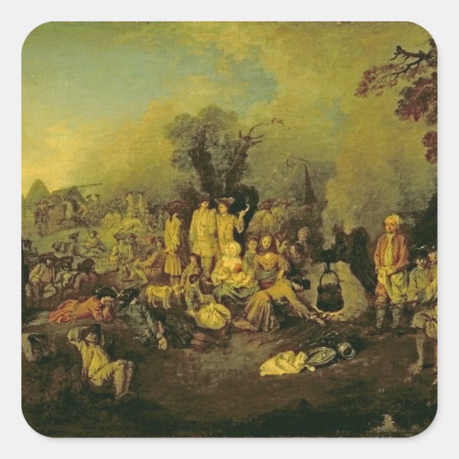 Sticker Carré Encampement tzigane (Devant)