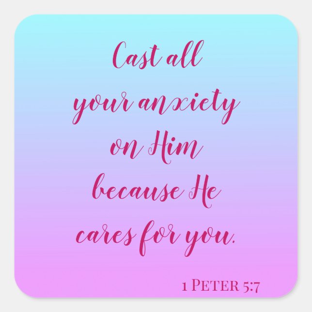 Sticker Carré Encourager les mots pour surmonter l'anxiété (Devant)