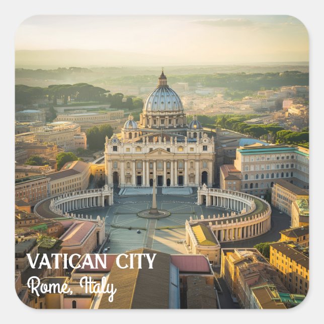 Sticker Carré Endroits paisibles à Vatican, Italie que vous aime (Devant)