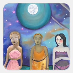 Sticker Carré Énergie de la Lune   Oeuvre céleste