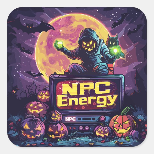Sticker Carré Énergie NPC | ExDesigner | Halloween (Devant)