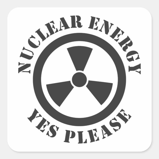 Sticker Carré Énergie nucléaire, oui, s'il vous plaît, énergie n (Devant)