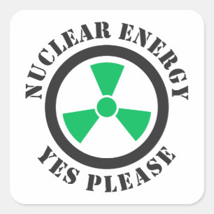 Sticker Carré Énergie nucléaire, oui, s'il vous plaît, énergie n