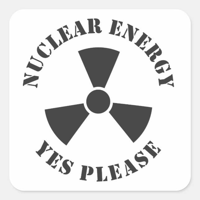 Sticker Carré Énergie nucléaire, oui, s'il vous plaît, énergie n (Devant)