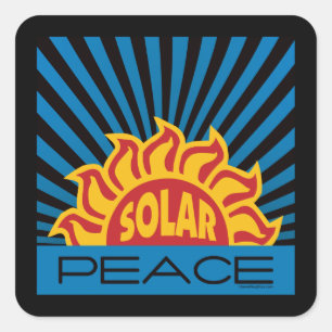 Sticker Carré Énergie solaire Environnement de paix dans le mon