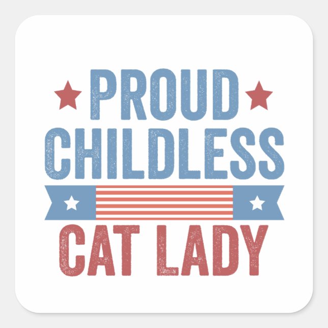 Sticker Carré Enfant Chat Lady 2024 (Devant)