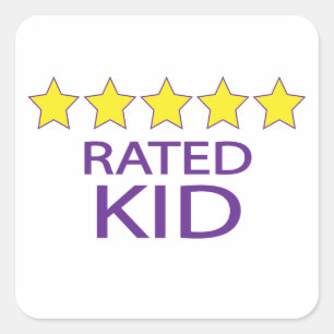 Sticker Carré Enfant cinq étoiles