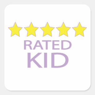 Sticker Carré Enfant cinq étoiles