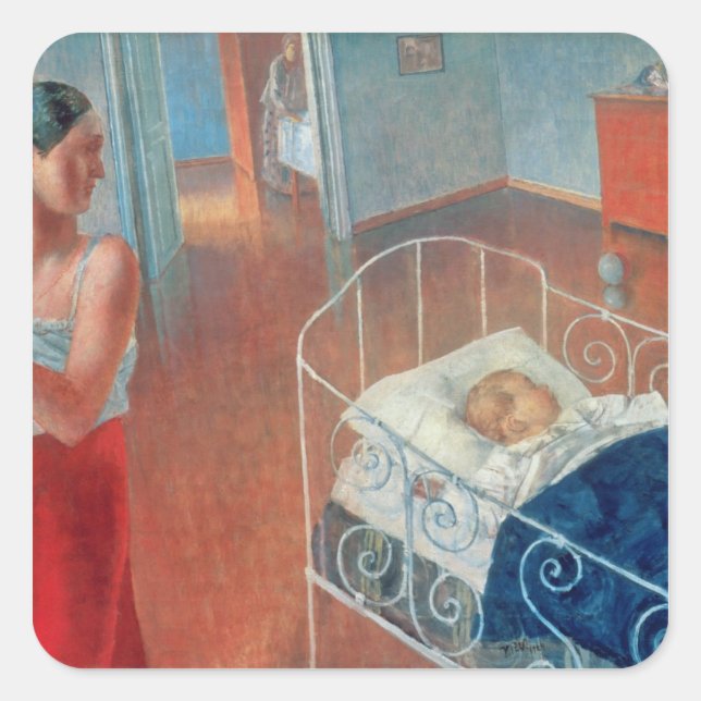 Sticker Carré Enfant endormi, 1924 (Devant)