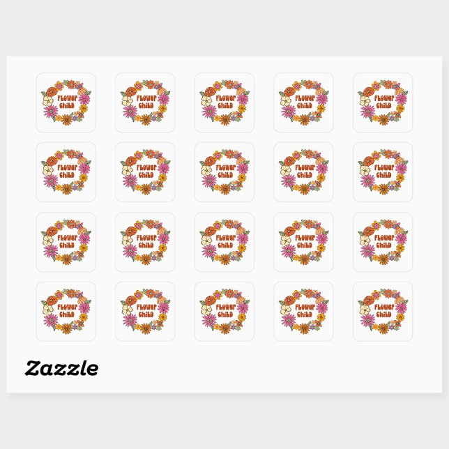 Sticker Carré Enfant Fleur (Créateur téléchargé)