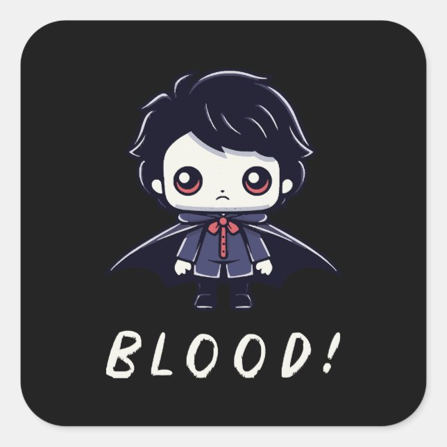 Sticker Carré Enfant Vampire (Devant)