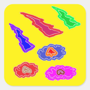 Sticker Carré Enfants couleurs de fête extra fort jaune rose ble