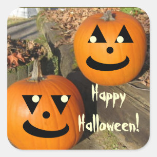 Sticker Carré Enfants Funny Halloween Pays Citrouilles