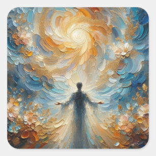 Sticker Carré Enfants le plus grand Dieu - Jésus Series Art