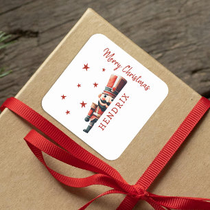 Sticker Carré Enfants Noisette personnalisée Noël