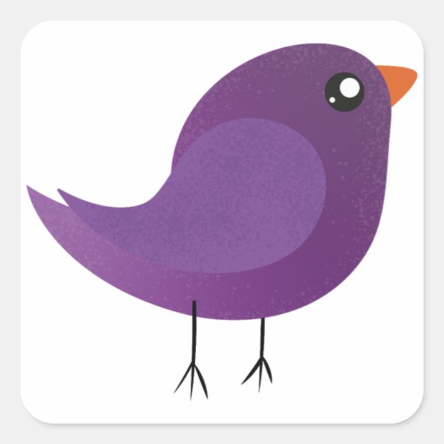 Sticker Carré Enfants oiseau mignon  (Devant)