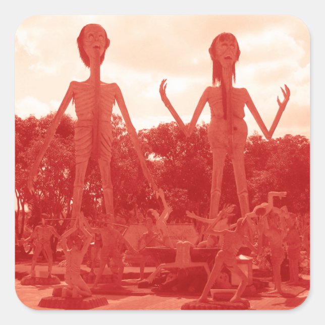 Sticker Carré Enfer bouddhiste... Thaïlande (Devant)