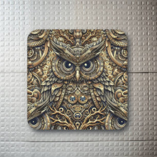 Sticker Carré Engrenages et choux en métal vapeur