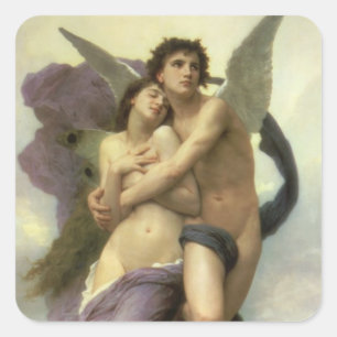 Sticker Carré Enlèvement de Psyché par Bouguereau