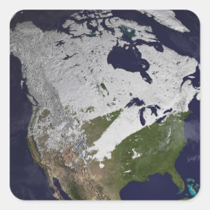 Sticker Carré Enneigement d'hiver dans l'hémisphère nord