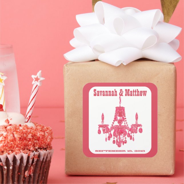 Sticker Carré Enregistrer l'autocollant Mariage Fontier du lustr (Fête)