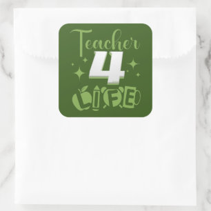 Sticker Carré ENSEIGNANT 4 VIE #vie d'enseignant