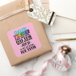 Sticker Carré Enseignant Anglais uniquement parce qu'une tâche m