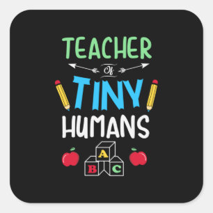 Sticker Carré Enseignant Cadeau enseignant minuscules humains