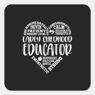 Sticker Carré Enseignant de la petite enfance, enseignant