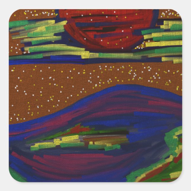 Sticker Carré Ensemble d'autocollants colorés (Devant)