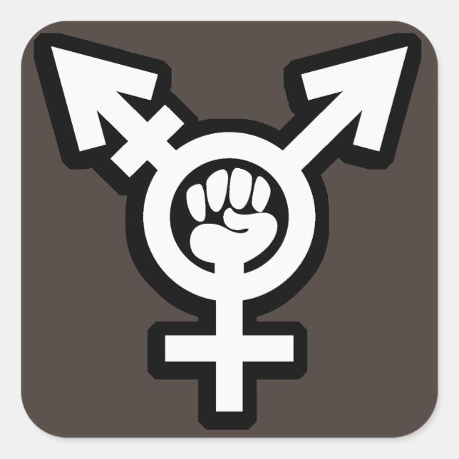 Sticker Carré Ensemble d'autocollants transgenres (Devant)