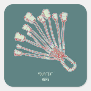 Sticker Carré Ensemble de fils d'escalade rocheux