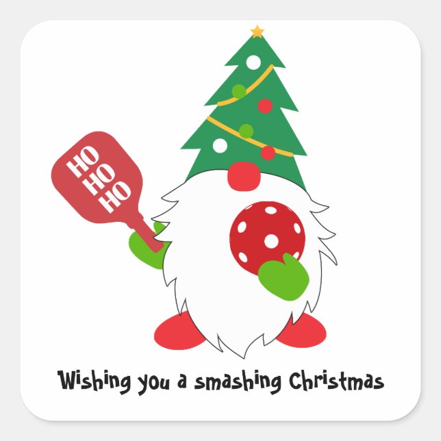 Sticker Carré Ensemble 🎅 pickleball de Noël (Devant)